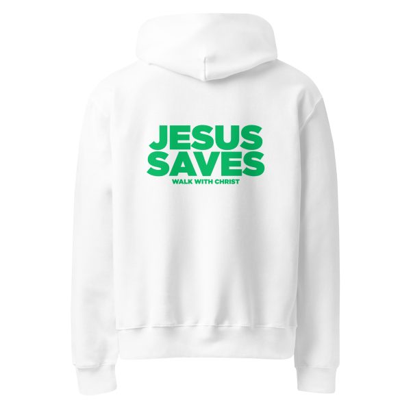 OVERSIZED JESUS SAVES GREEN HOODIE