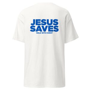 JESUS SAVES BLUE TEE