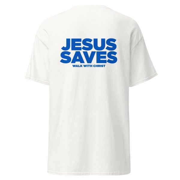 JESUS SAVES BLUE TEE