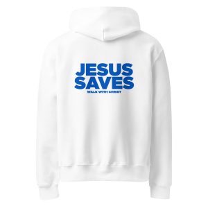 OVERSIZED JESUS SAVES BLUE HOODIE