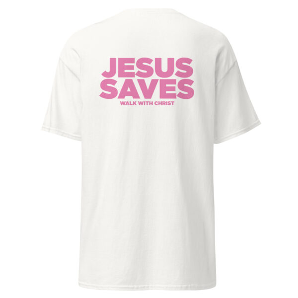 JESUS SAVES PINK TEE