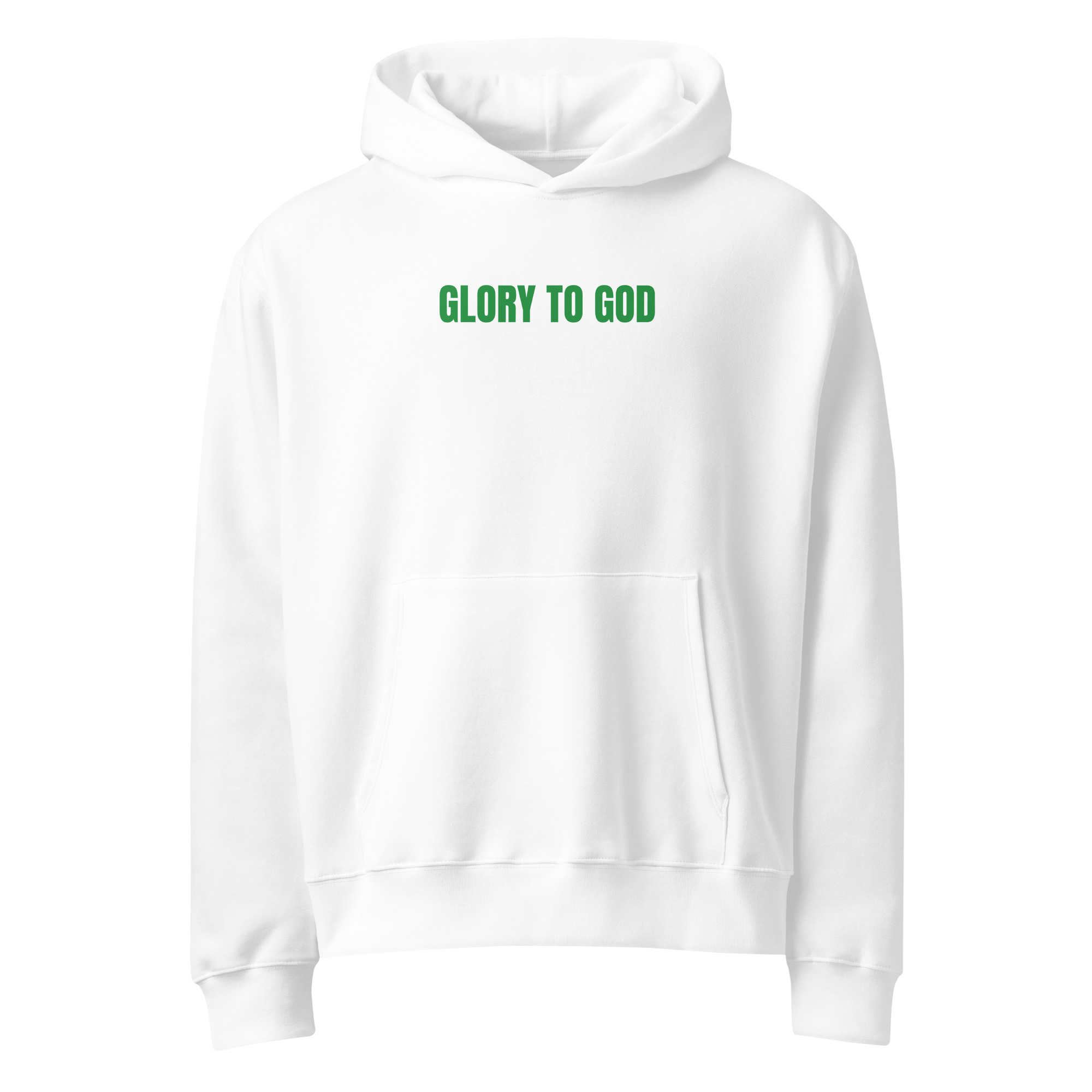 GLORY TO GOD - JESUS SAVES GREEN OVERSIZED HOODIE - Image 2